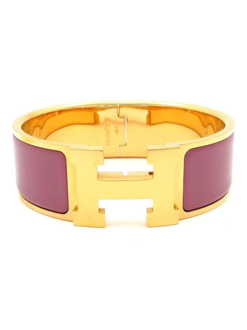 Hermes Bangle Clic Clac H Gold Purple Bracelet